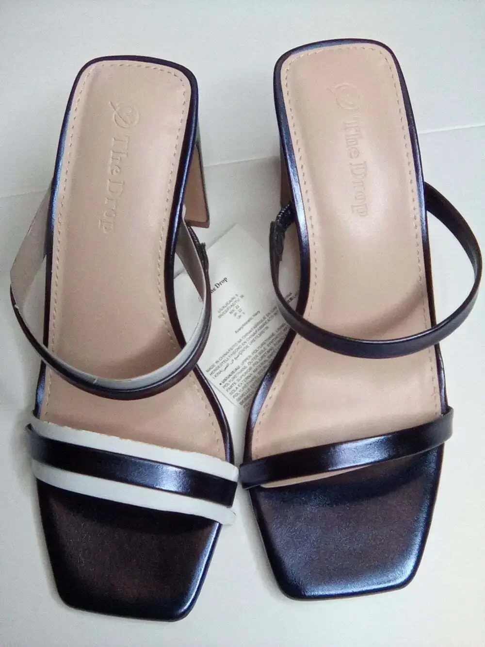 The Drop Avery Women's Strappy High Heel Metallic Navy Sandals Size 5